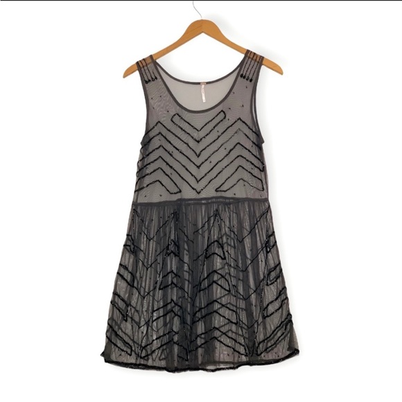 SOLD Free People Starry Nights Beaded Slip Dress S - Picture 3 of 5